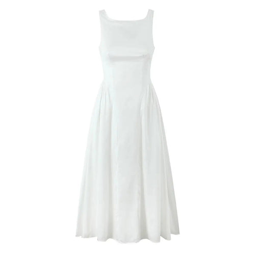 Solid Halter Backless Long Party Dress