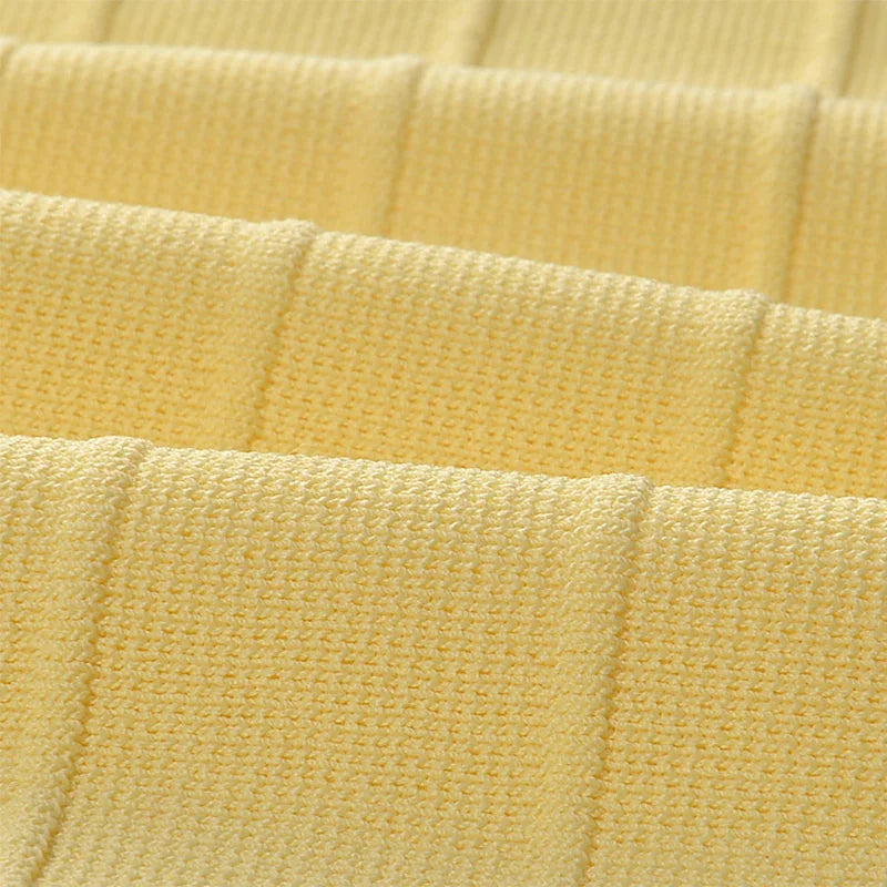 Yellow Cardigan and Mini Skirt Set Mini Dress