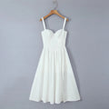 Corset Low Waist White Midi Dress
