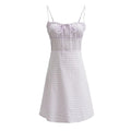 Spaghetti Strap Plaid Pink Midi Dress