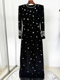 Long Sleeve Beaded Luxurious Maxi Dress