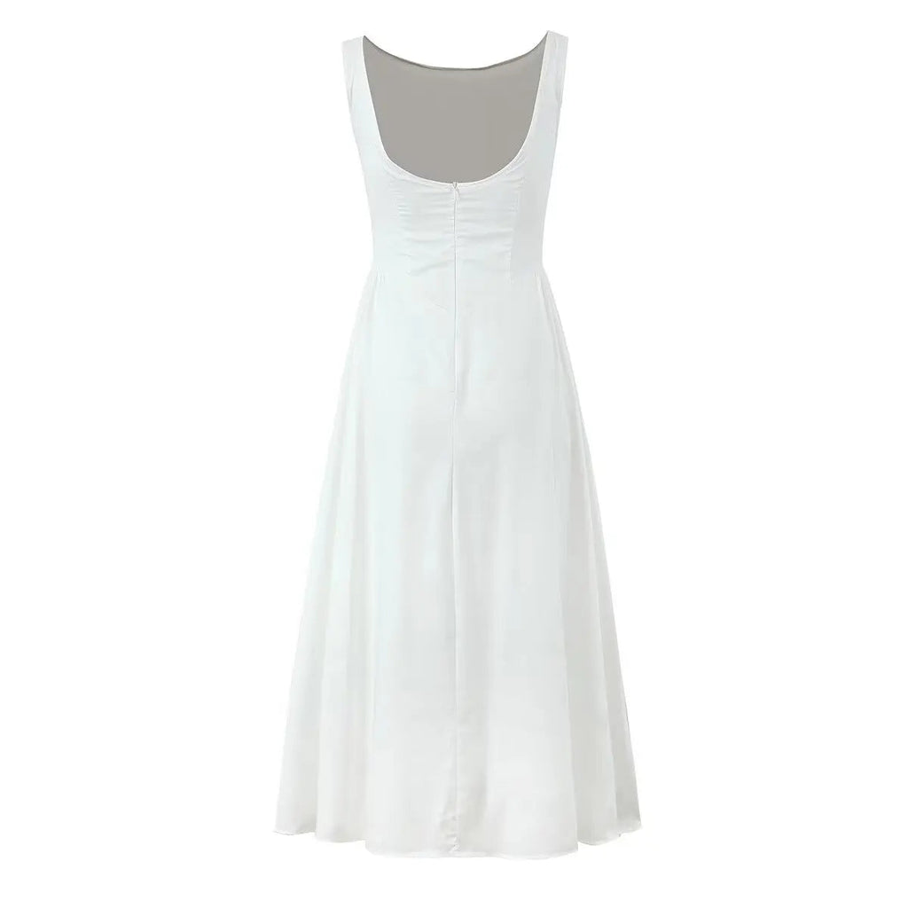 Solid Halter Backless Long Party Dress