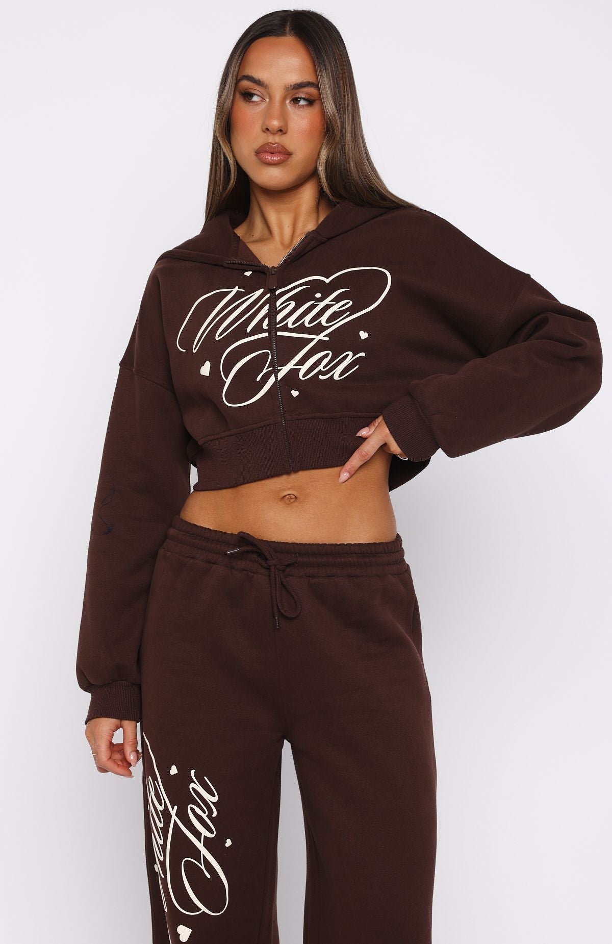 Love You Regardless Cropped Chocolate Hoodie