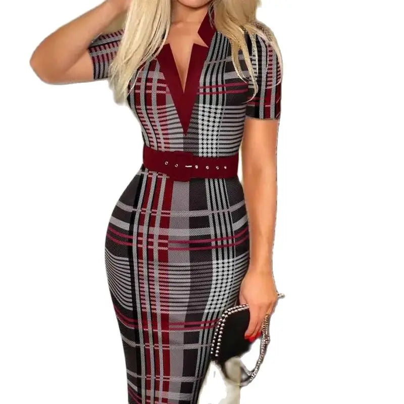Polka Dot V Neck Long Sleeve Midi Dress