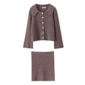 Lapel Cardigan Elastic Waist Mini Skirt Party Dress