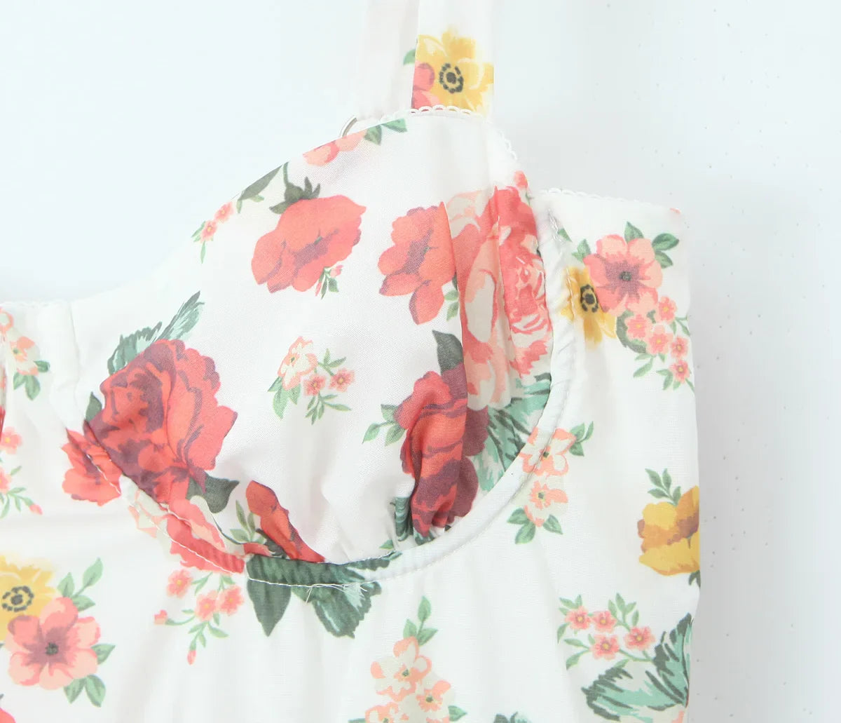 Floral Corset Ruffled Hem Midi Dress