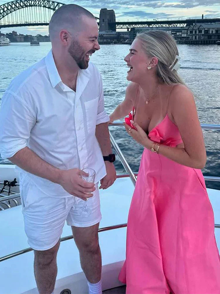 3D Flower Sling Crop Top A-Line Skirt Party Dress