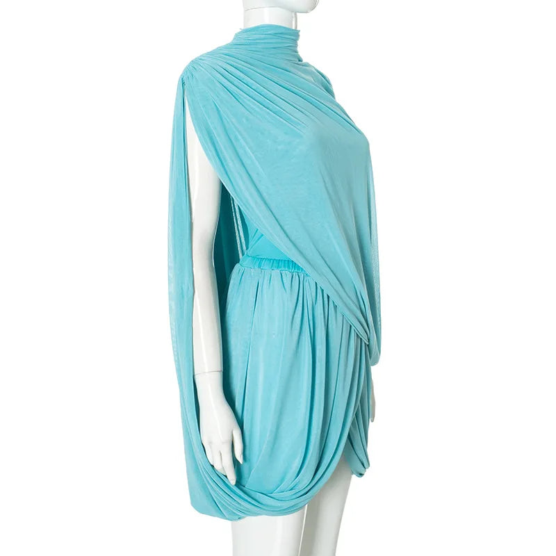 Strapless Shawl Vest Set Chic Mini Dress