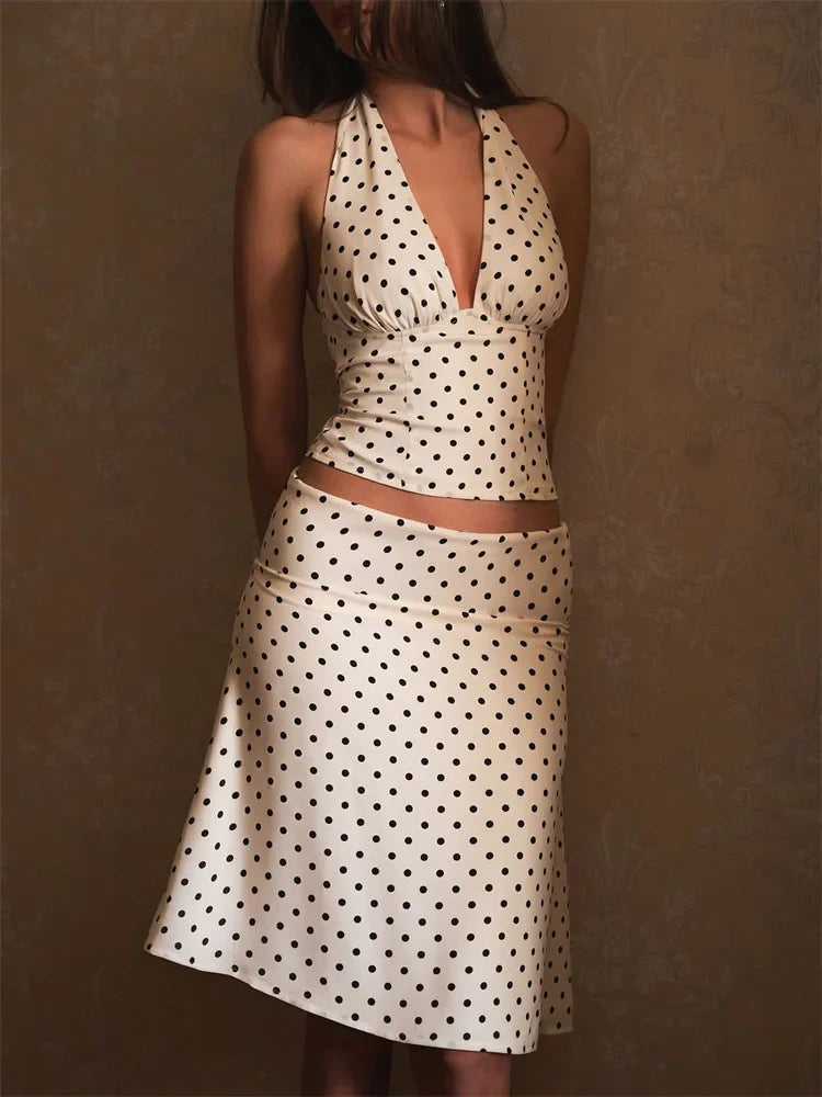 Lace Up Bow Sleeveless Top Skirt Mini Dress