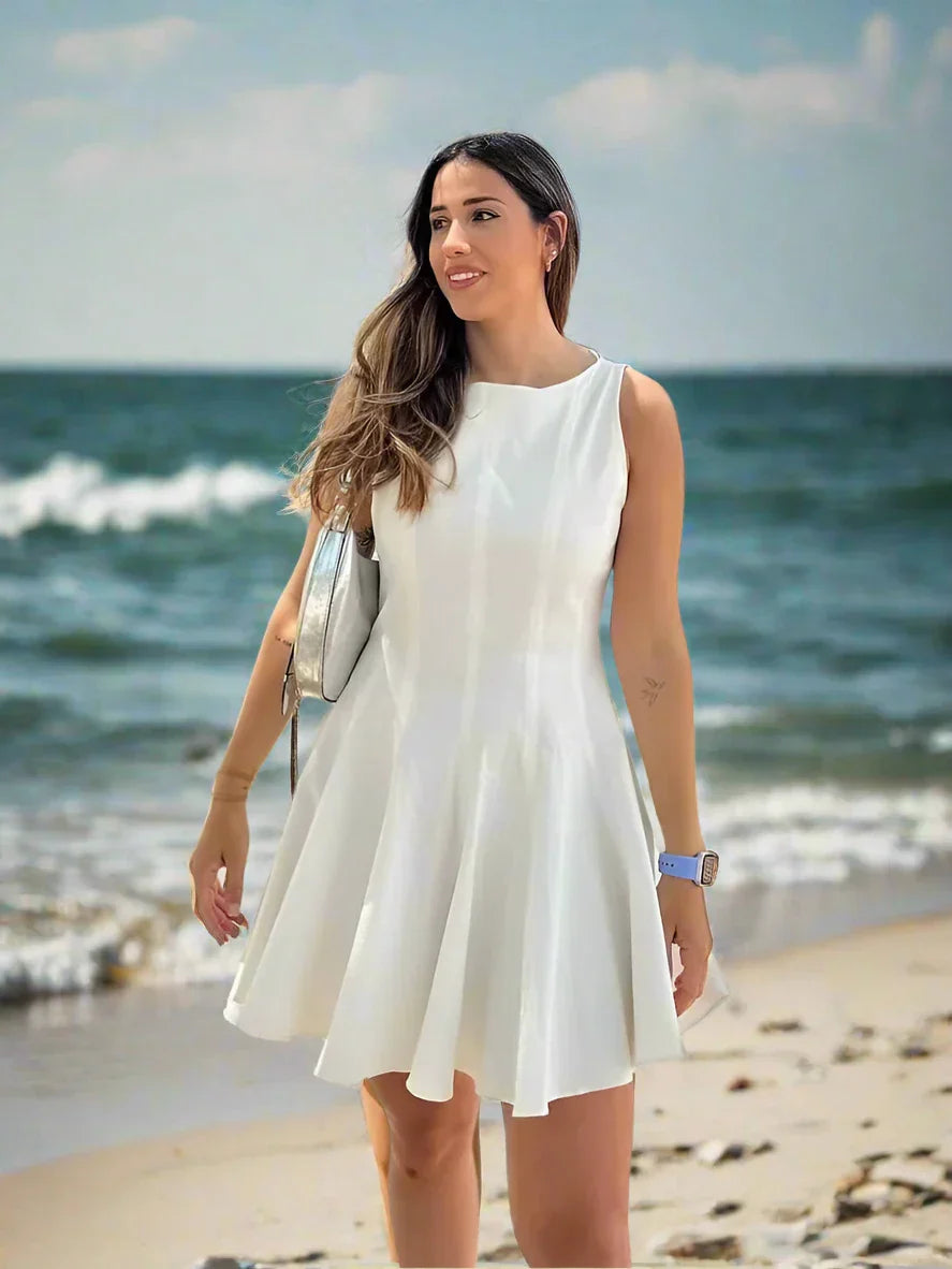 Sleeveless Pleated Summer Casual Mini Dress