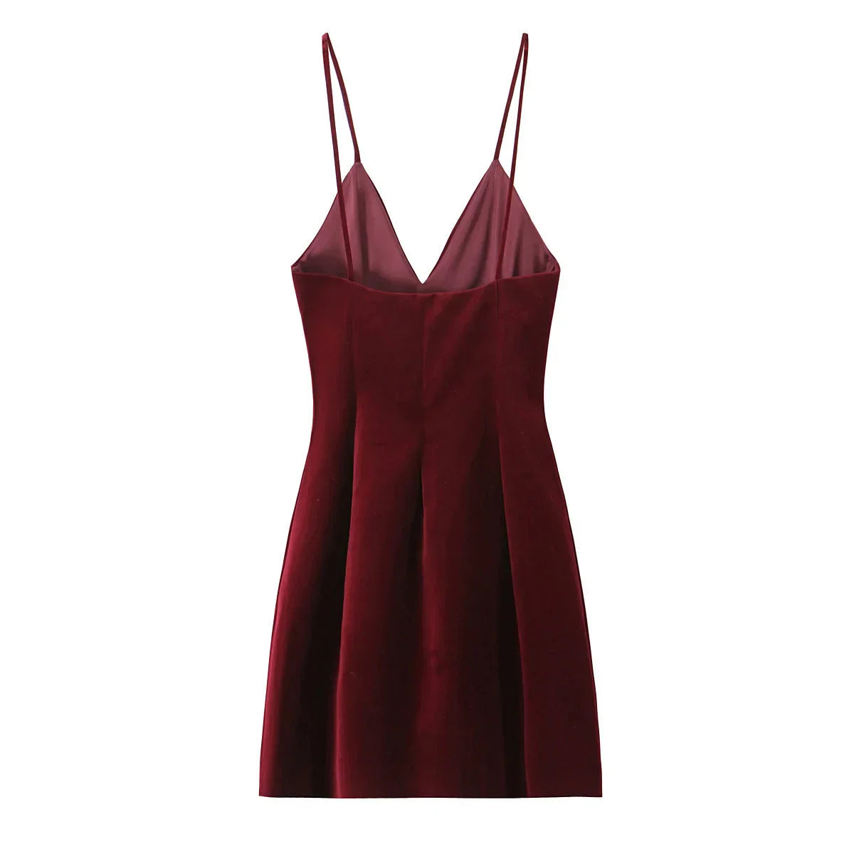 Red Velvet Spaghetti Strap Festive Mini Dress