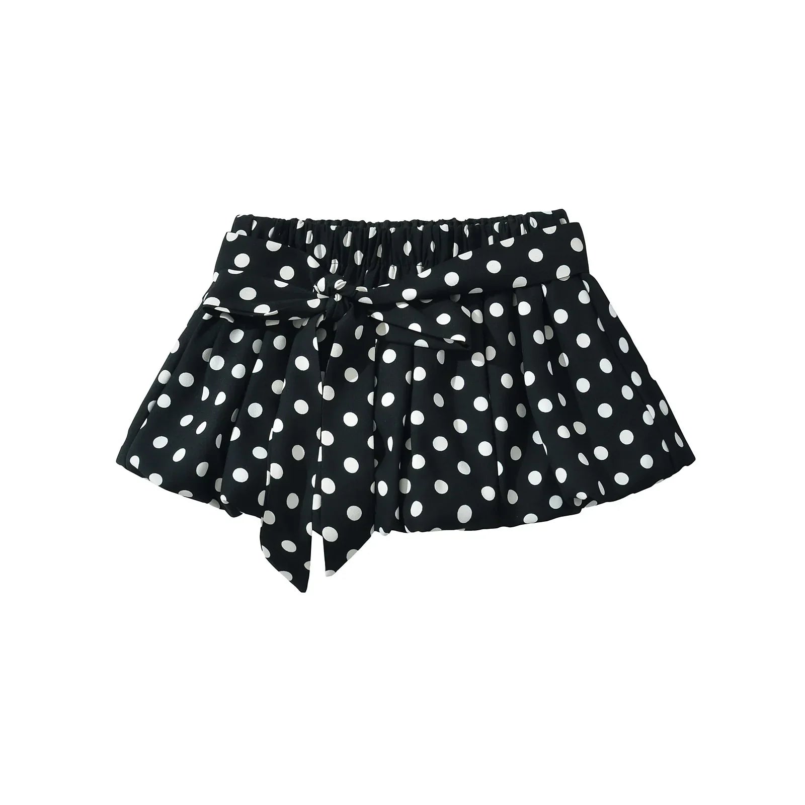Polka Dot Halter Elastic Waist Two Piece Mini Dress