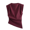 Asymmetric Pleated Trim Short Sleeve Party Dress