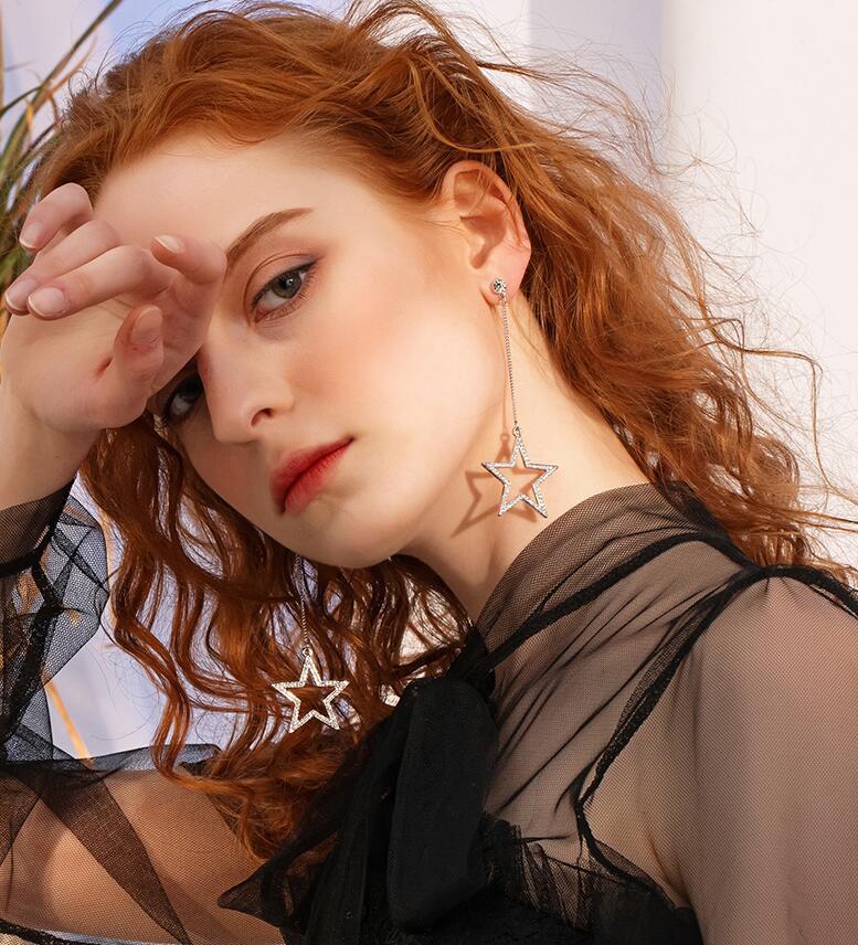 Crystal Dangle Star Earring