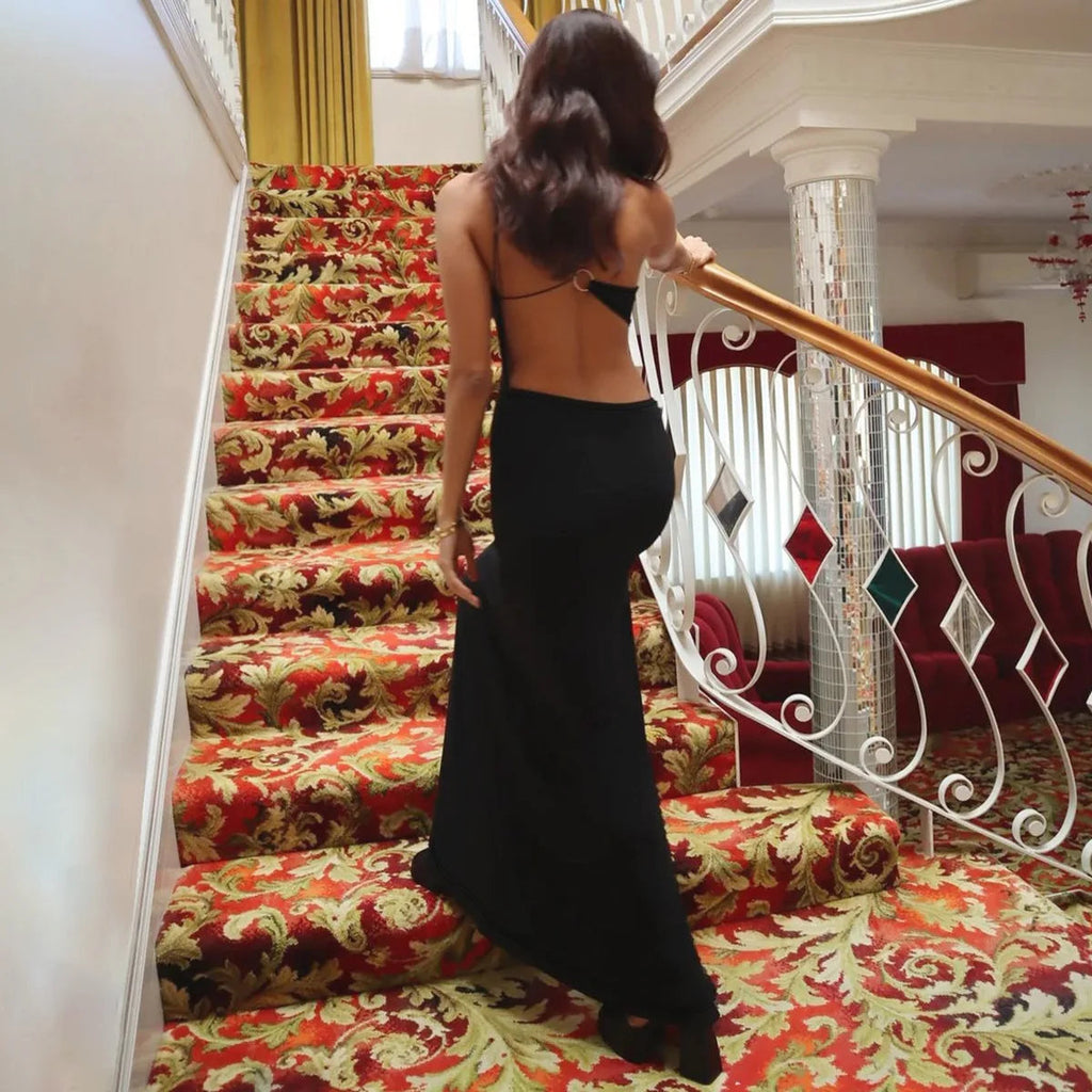 Cut Out Bandage Backless Maxi Party Dress