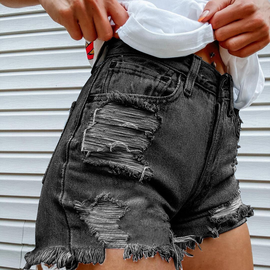 Printed Denim Playful Street Girl Short