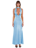 Satin Open Back Chic Party Dress