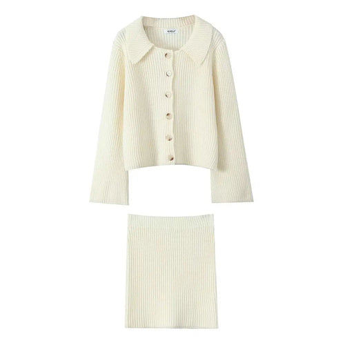 Lapel Cardigan Elastic Waist Mini Skirt Party Dress