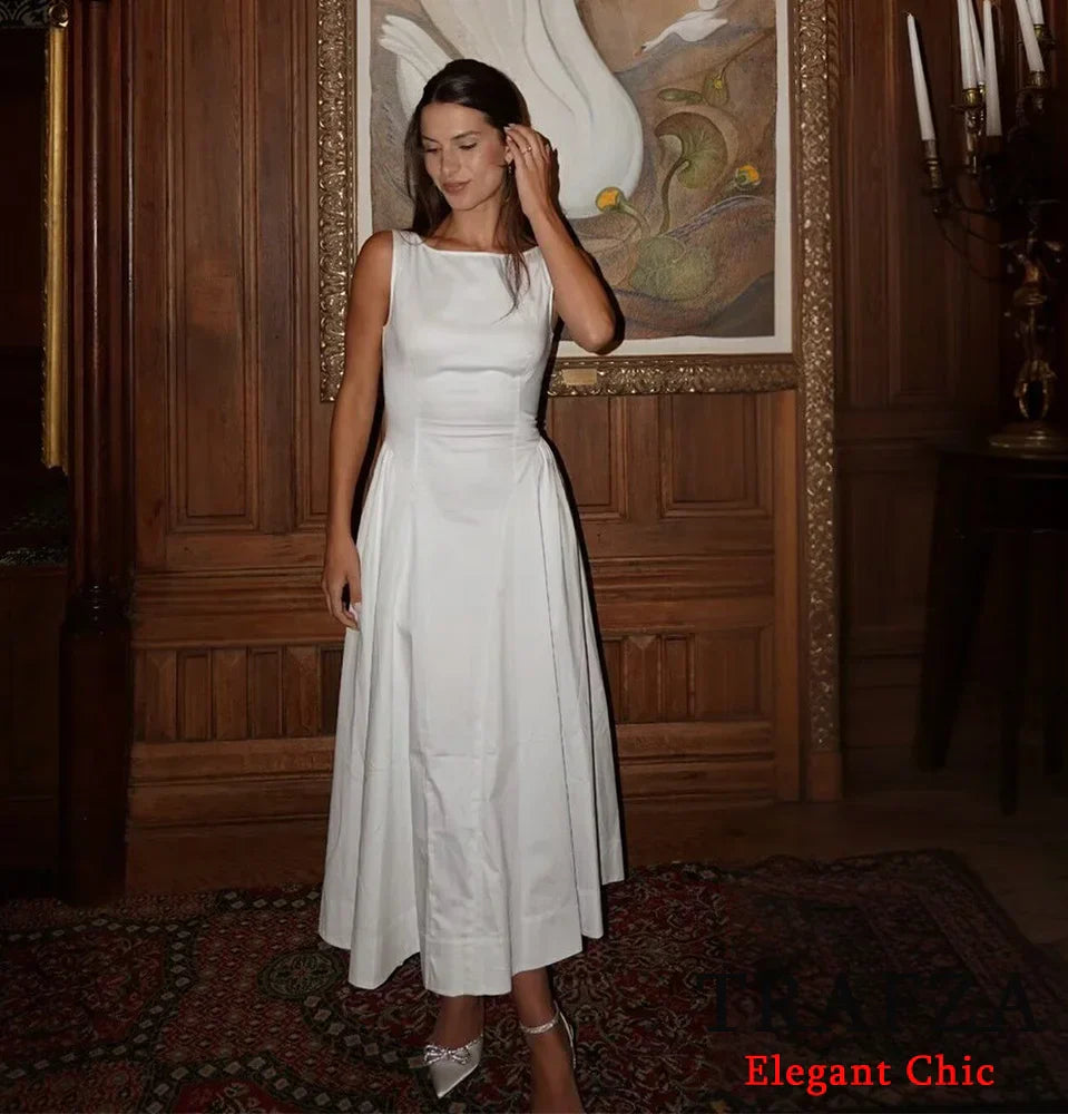 Solid Halter Backless Long Party Dress