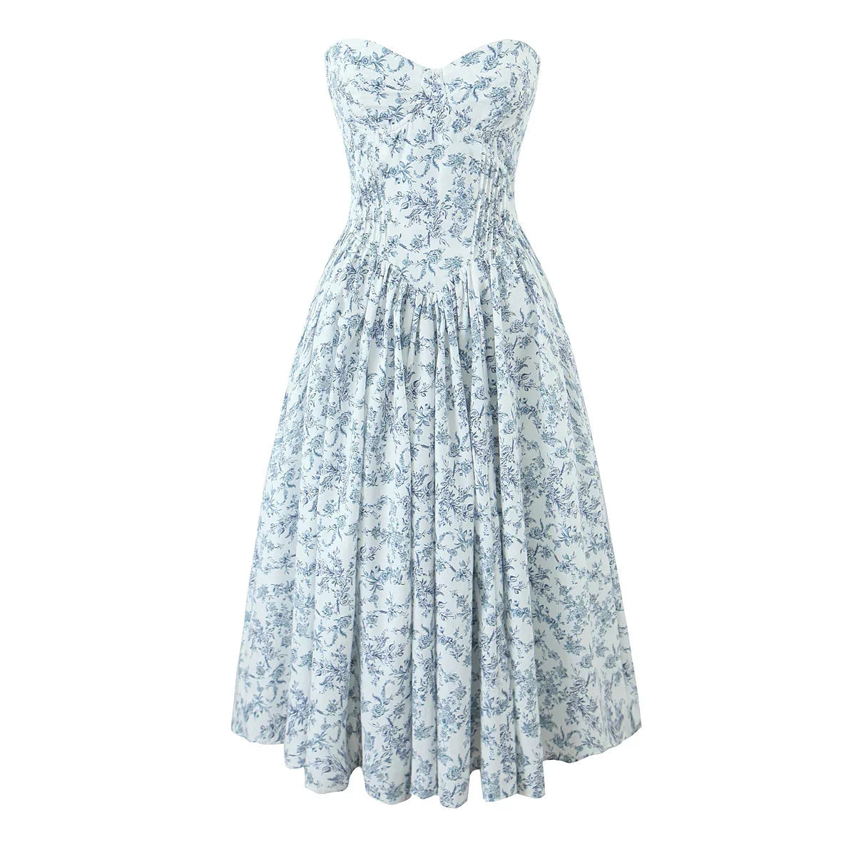 Low Waist Pleated Wired Chest Mini Dress