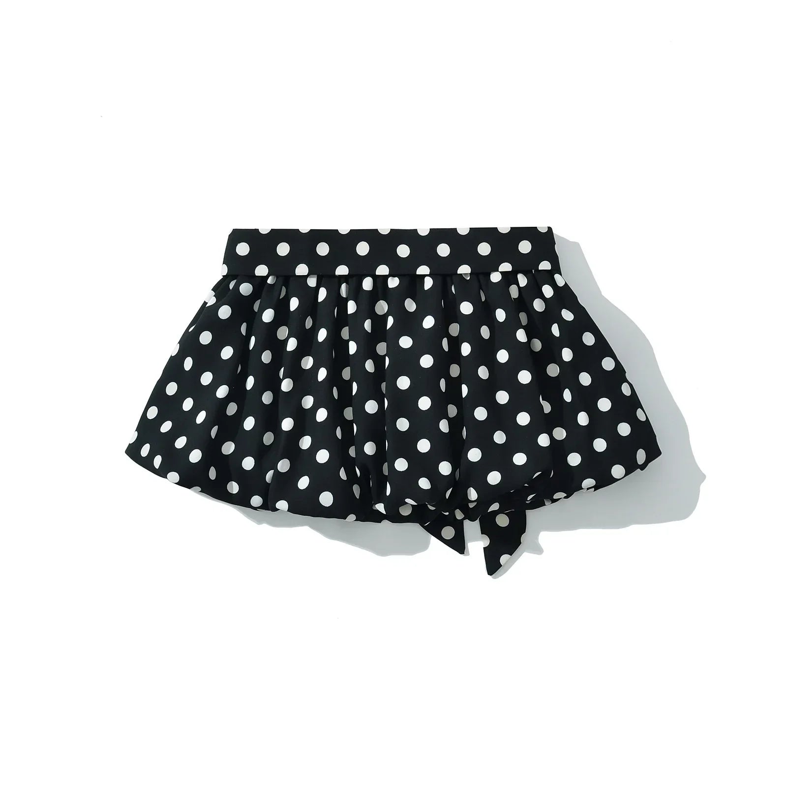 Polka Dot Halter Elastic Waist Two Piece Mini Dress