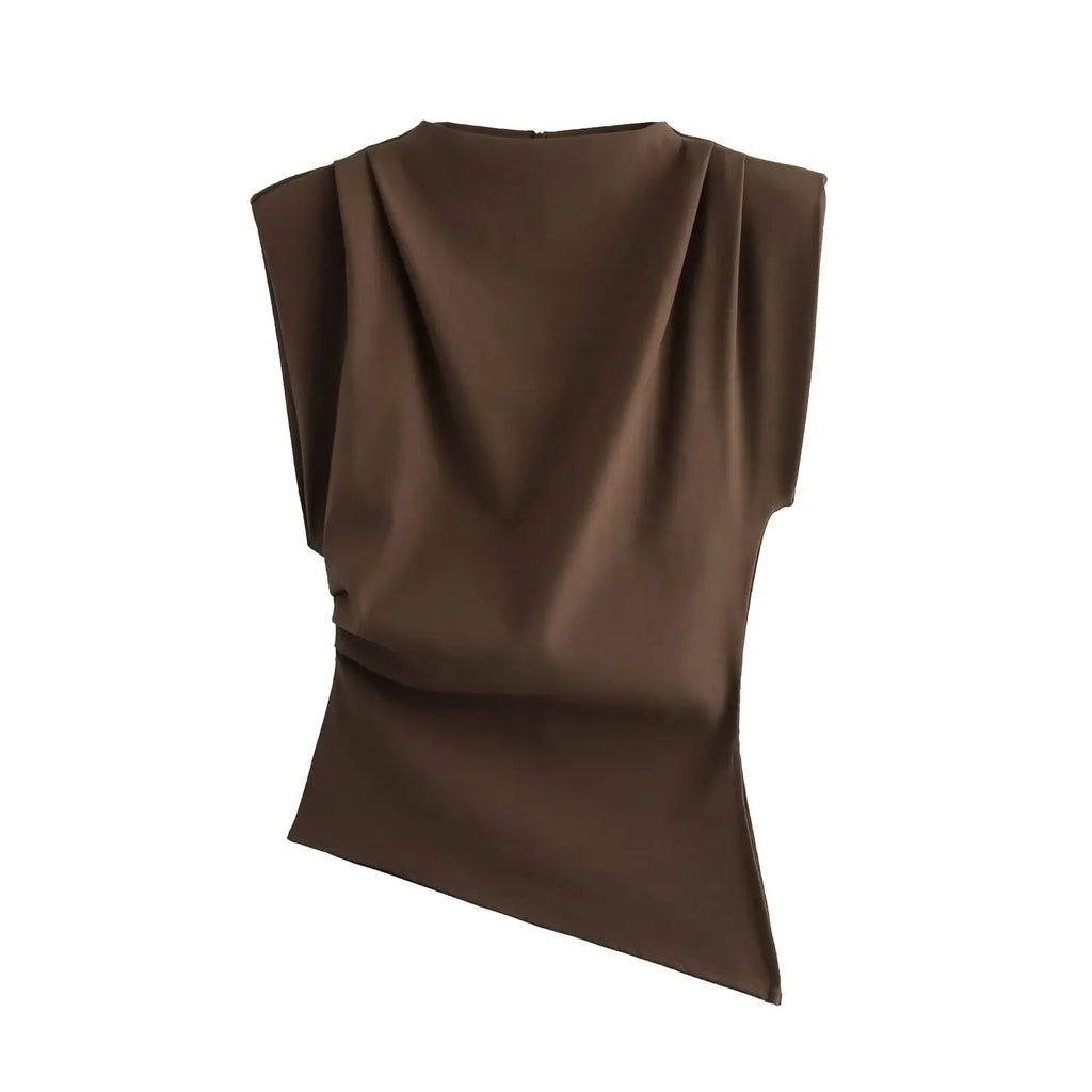 Asymmetric Pleated Trim Short Sleeve Party Dress