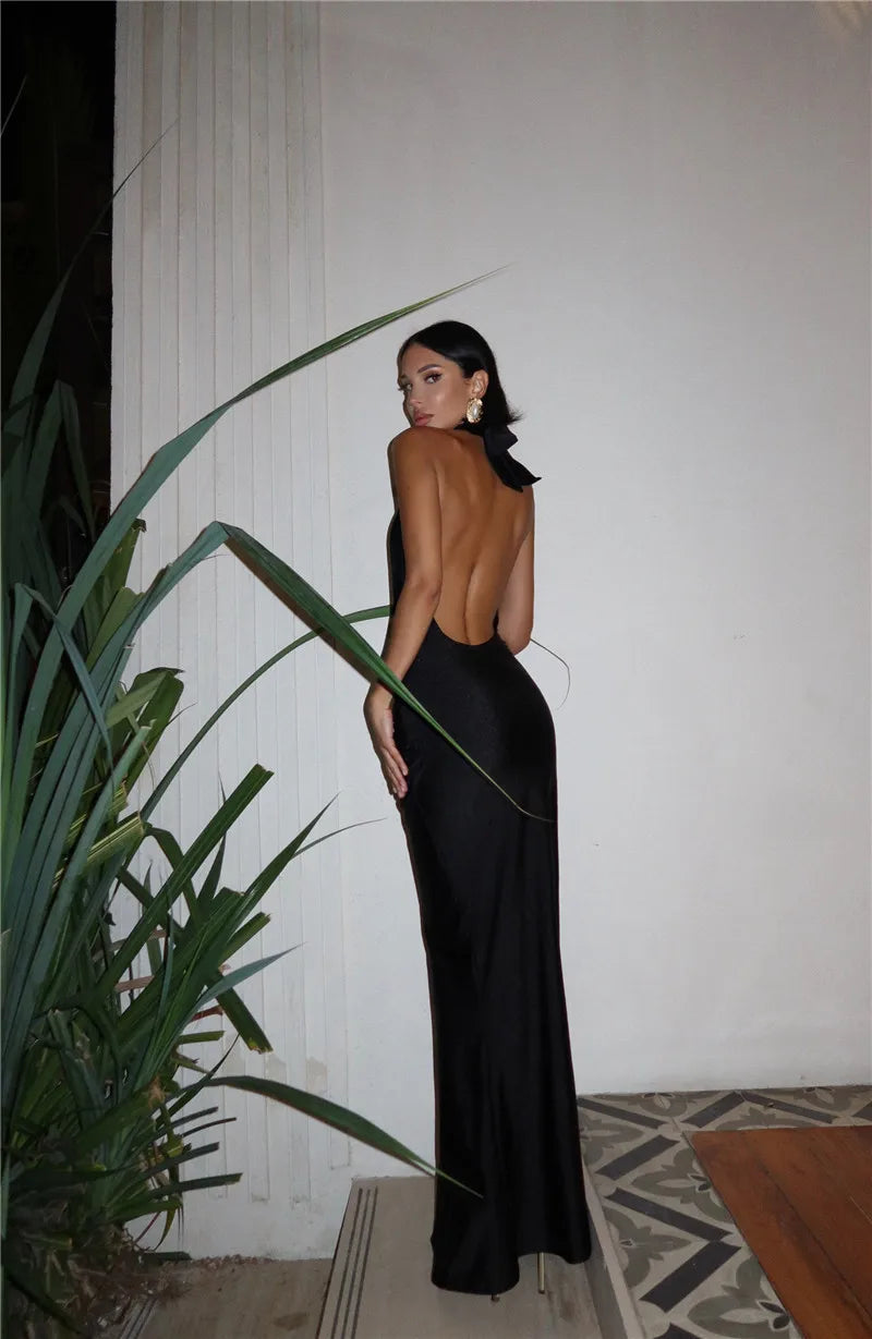 Beach Solid Texture Split A-Line Maxi Dress