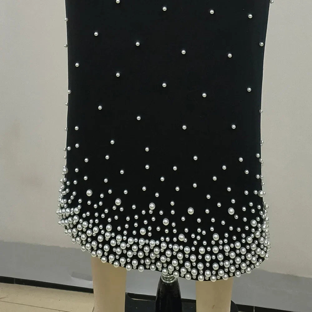 Pearl One Shoulder Elegant Party Dress