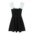 Contrast Slash Shoulder Elastic Fit Mini Dress