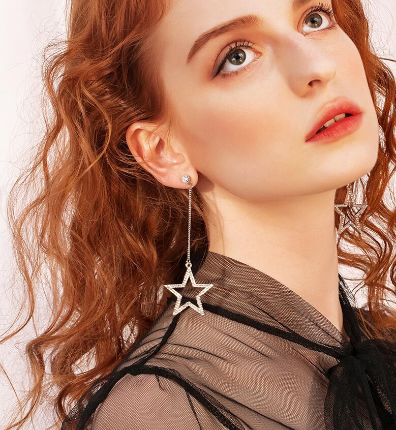 Crystal Dangle Star Earring