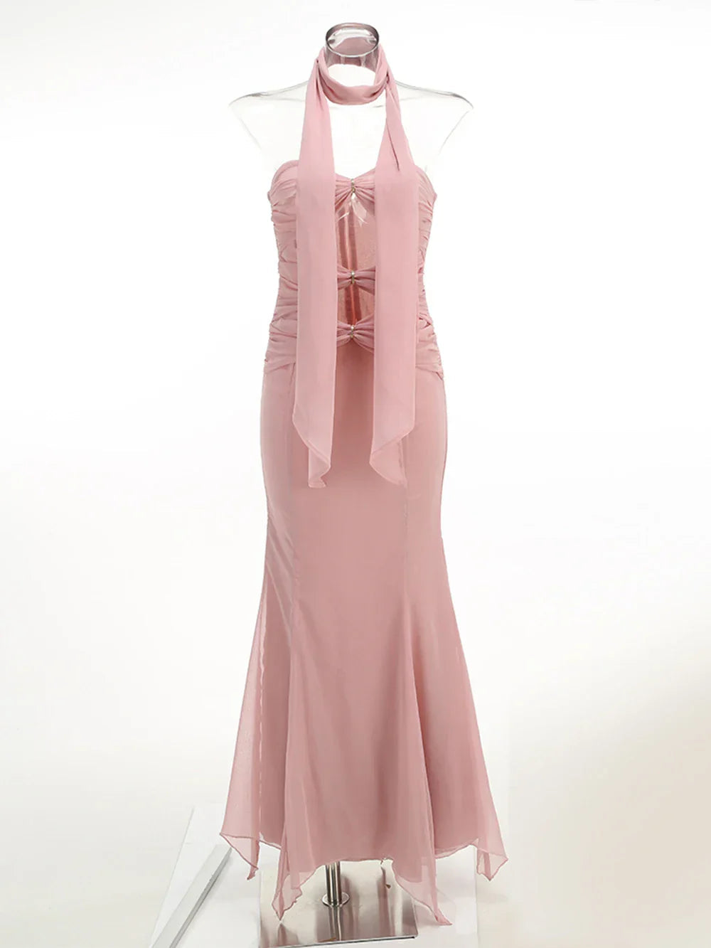 Twisted Tube Mermaid Style Midi Dress
