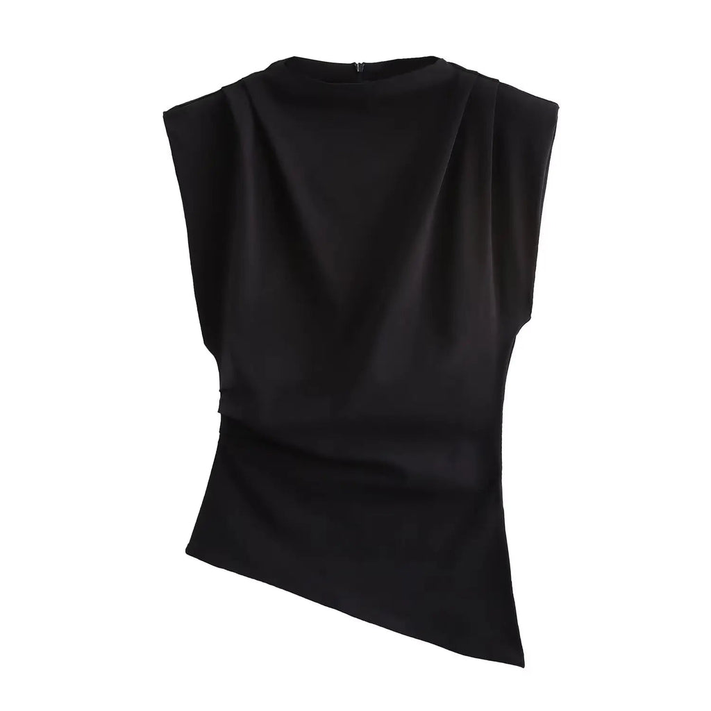 Asymmetric Pleated Trim Short Sleeve Party Dress