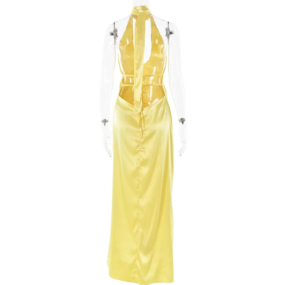 Satin Open Back Chic Party Dress