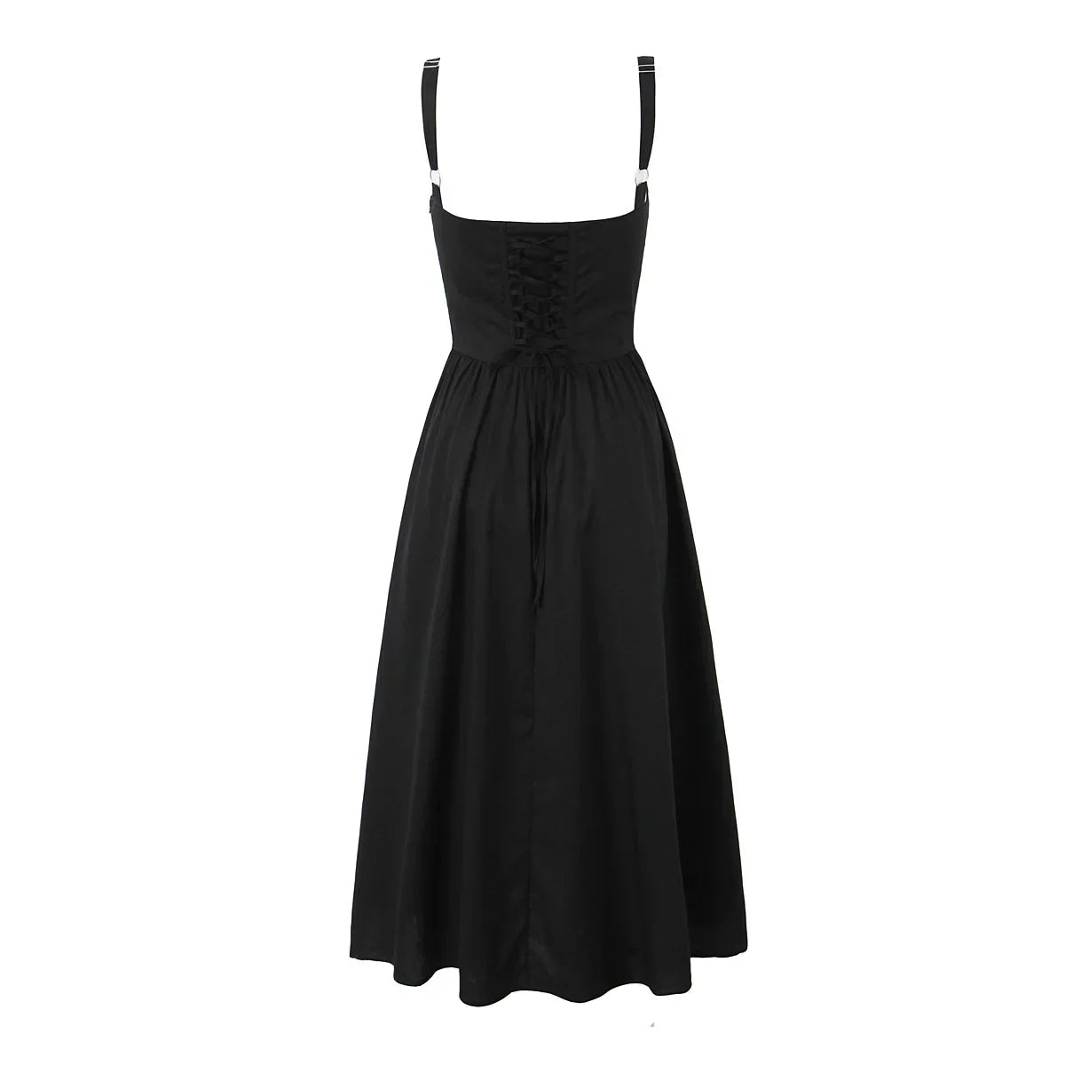 Corset Low Waist White Midi Dress