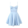 Satin Corset Lace Layered Hem Mini Dress