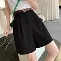 Workwear High Waist Wide Leg Trendy Short