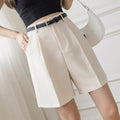 High Waist Loose Spring Straight Suit Short