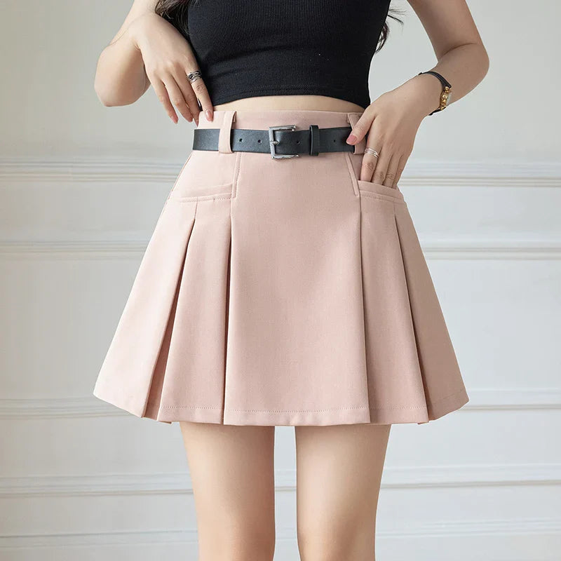 High Waist Solid Above Knee Casual Mini Dress