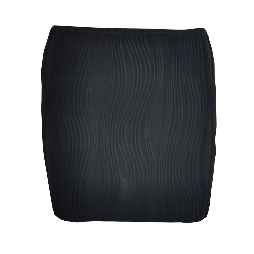 Dark Elastic Waist Pleated Gauze Detachable Mini Dress