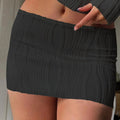 Dark Elastic Waist Pleated Gauze Detachable Mini Dress