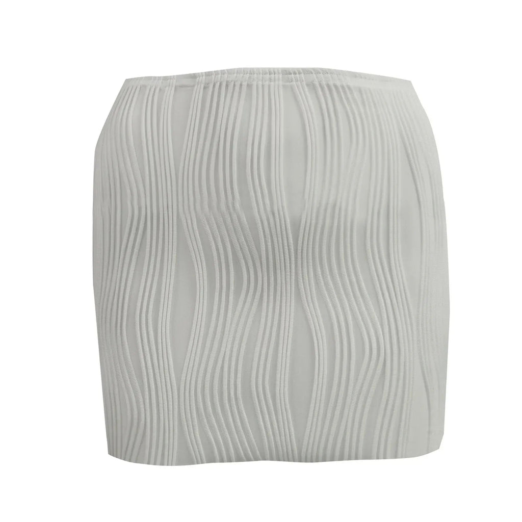 Dark Elastic Waist Pleated Gauze Detachable Mini Dress