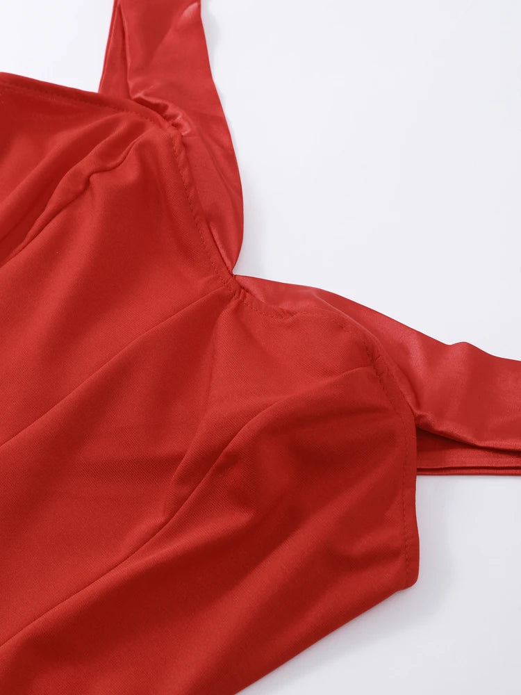 Off Shoulder Backless Pleated Red Party Dress