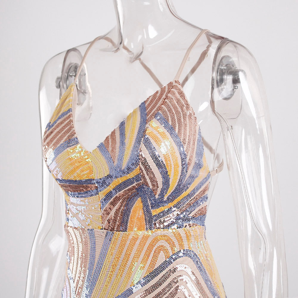 Sexy Slip Long Golden Prom Maxi Dress