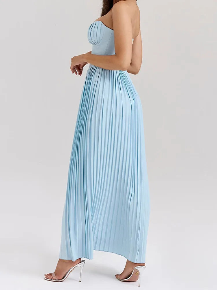 Pleated Flowy Maxi Dress