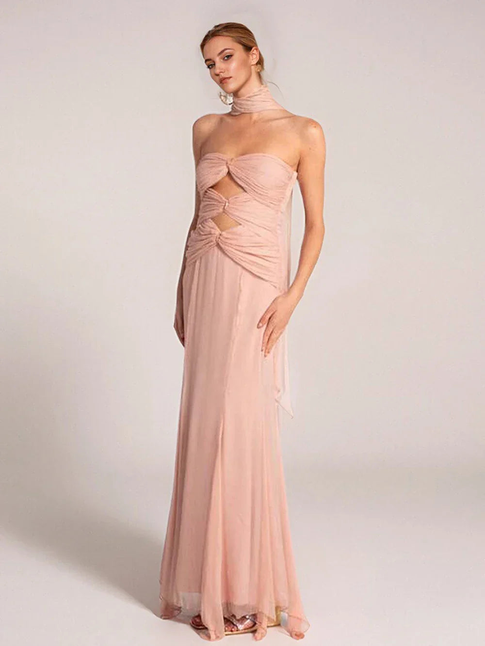 Twisted Tube Mermaid Style Midi Dress