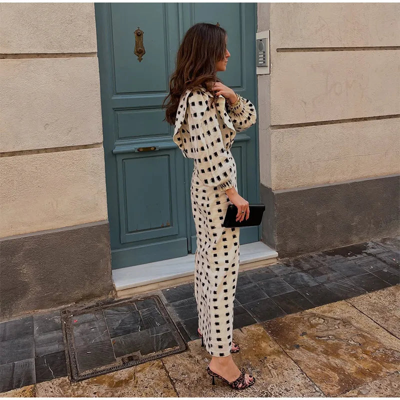 Casual Two Piece Skirt Suit Mini Dress