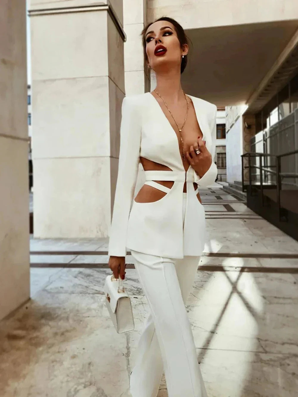 Cut Out Blazer Set Party Dress