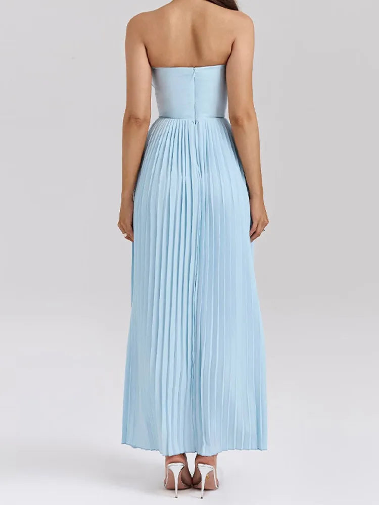 Pleated Flowy Maxi Dress
