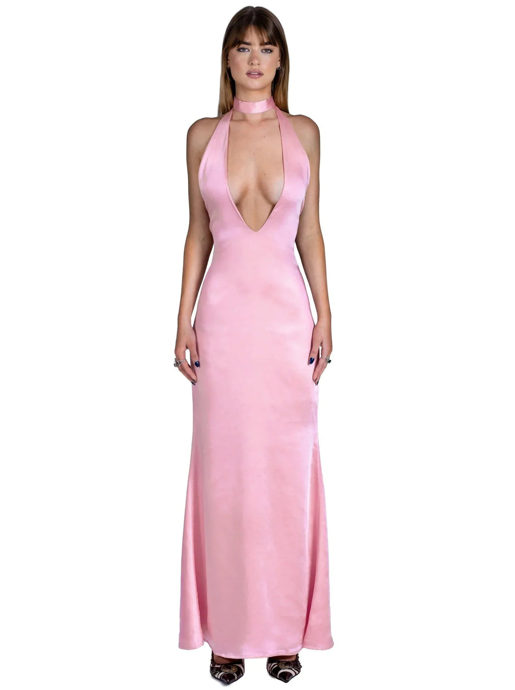 Satin Open Back Chic Party Dress