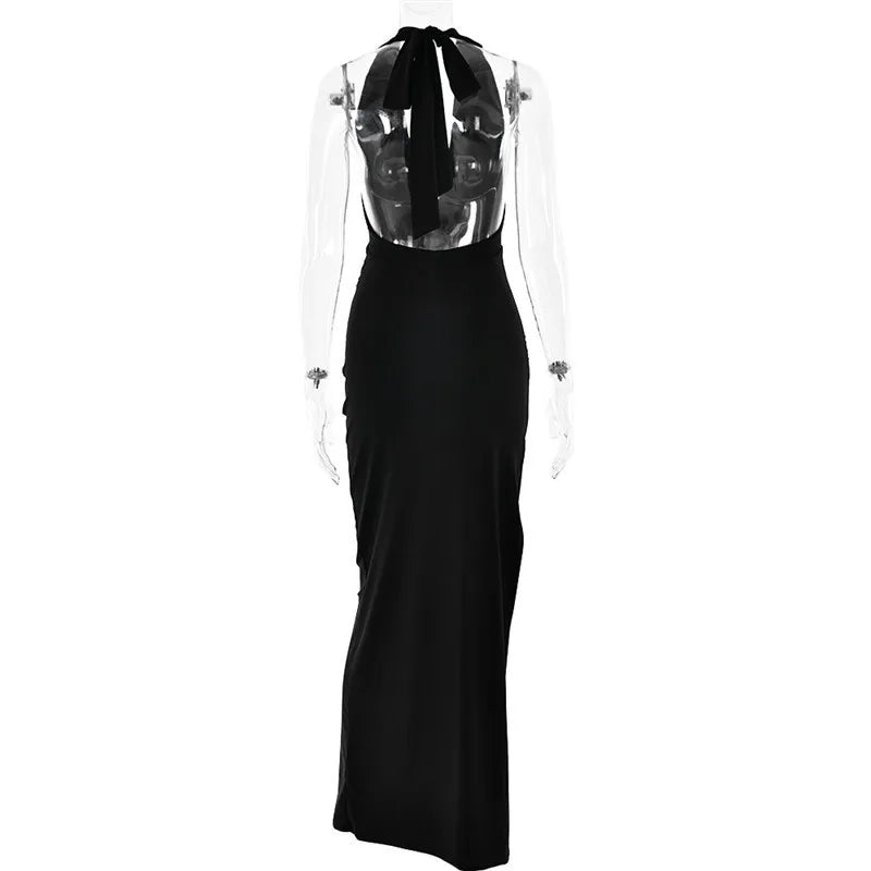 Beach Solid Texture Split A-Line Maxi Dress